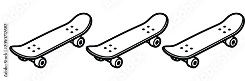 Schilderij op canvas Three Airplanes in Different Styles for Design and Editorial Use in Aviation and