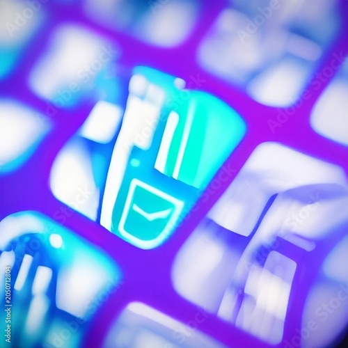 Abstract Cyber Security Digital Network Connections (Bright Style)