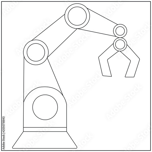 Futuristic Robotic Arm Line Art
