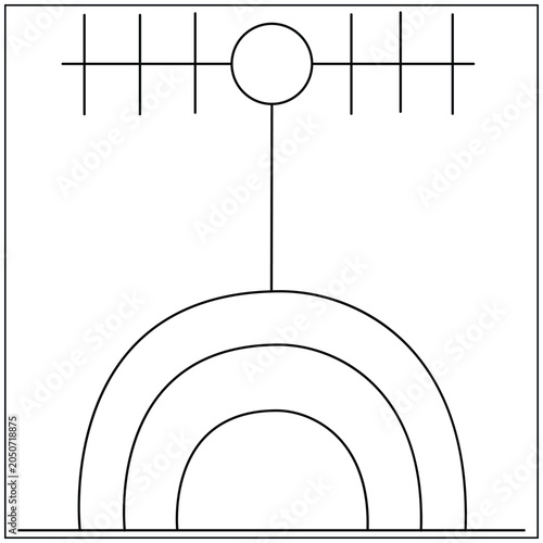 Rooftop Antenna Line Art
