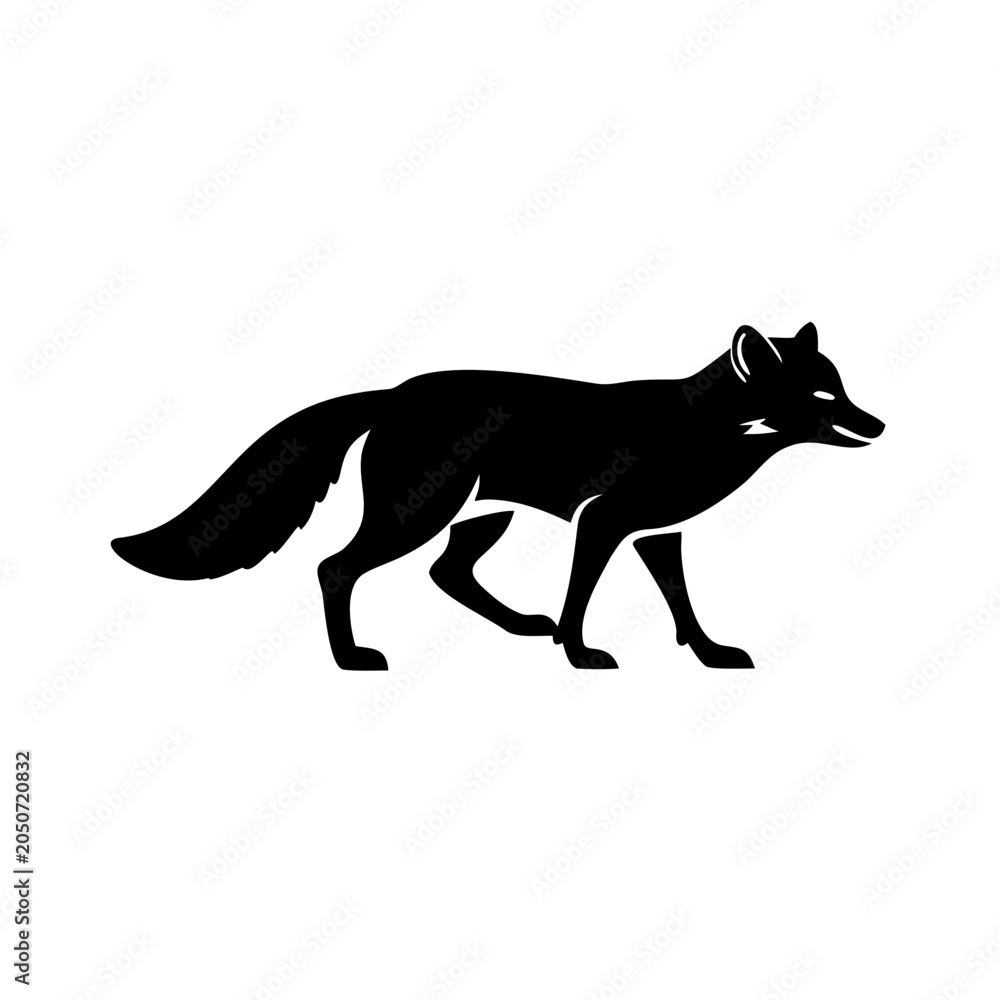 Fototapeta premium arctic fox icon silhouette illustration for wildlife and nature design