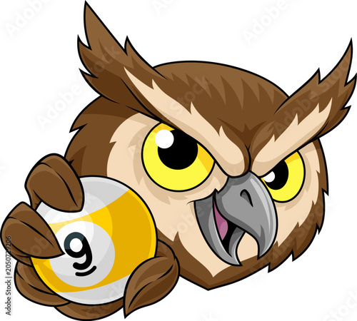 An owl bird pool or billiar...