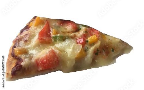 slice of pizza, Delicious pizza with Italian Salami, olive ,ham, mozzarella  isolated on white background