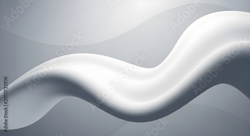 Abstract White Wave Flow, Smooth Fluid Curve, Elegant Silk Texture, Modern Gradient Background, Clean Design Element