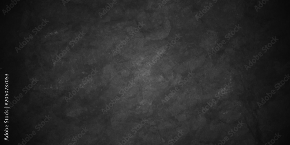 Fototapeta premium Black texture chalk board and black board background. stone concrete texture grunge backdrop background anthracite panorama. Panorama dark grey black slate background or texture.