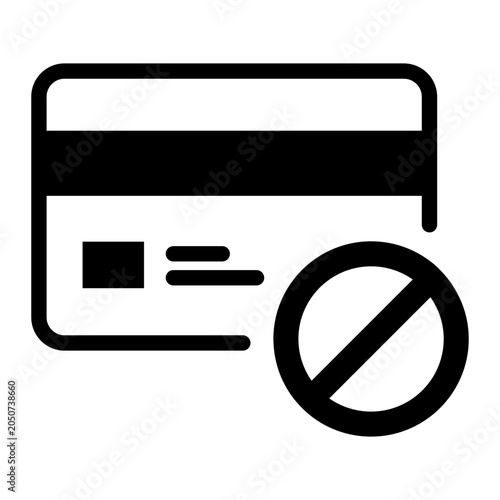 Fotografie Conceptual visual of a blocked financial card, illustrating payment failure, inv