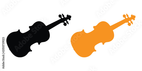Foto Violin silhouette vector, Violin icon