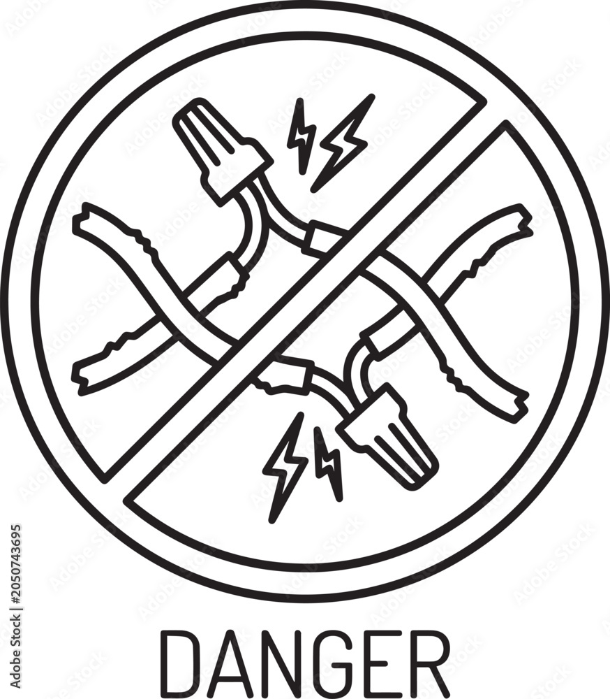 Obraz premium Electrical hazard warning sign danger avoid electrical shock