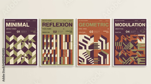 Foto Geometric pattern collection with abstract design elements showcasing a modern v