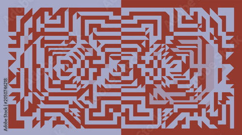 Photos Intricate maze pattern with alternating reddish brown and lavender hues a geomet