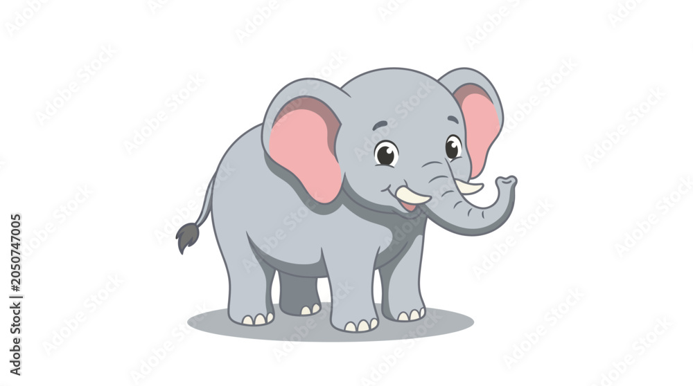 Fototapeta premium Happy cartoon elephant illustration