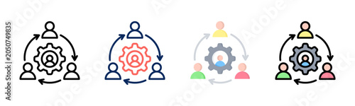 Foto Change Management icon set multiple style collection