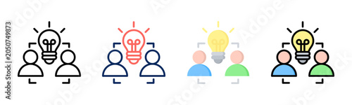 Foto Teamwork icon set multiple style collection
