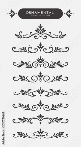 Elegant Ornamental Flourish Divider Collection with Vintage Decorative Swirl Elements