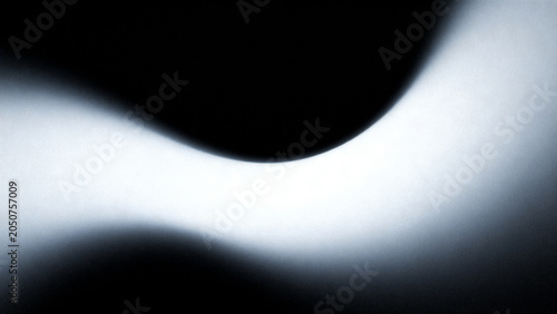 Monochrome abstract light arc with blurred glow and elegant film grain texture