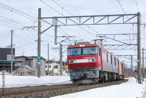 Obraz na płótnie 首都圏から北海道へ向かうコンテナ貨物列車