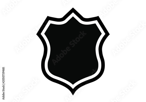 Tableau sur toile Escudo protector negro con borde blanco