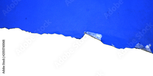 Torn blue paper with textured edges, isolated on transparent background. png concept