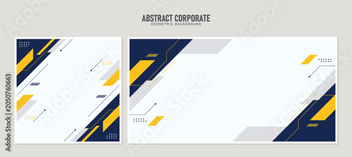 Abstract Corporate Geometric Background Collection with Modern Tech Style Design