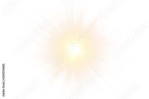 Glow isolated white transparent light effect, sun light with lens flare effect. Sun flush overlays, sunrays, transitions, light leaks and glare in PNG format with realistic shining beams.