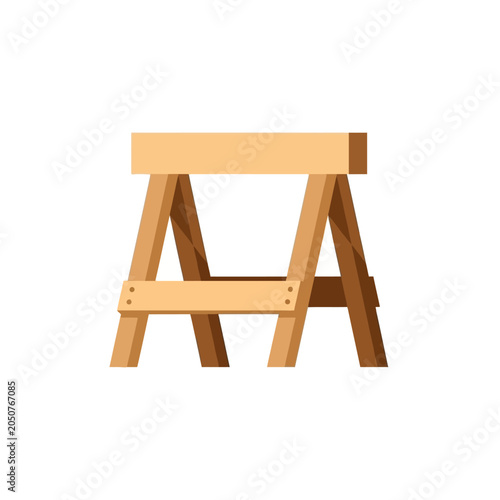 Fotografija Wooden sawhorse for carpentry and construction support