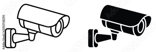 Quadro em tela Security Camera Surveillance Icon Set Featuring Monitoring Systems Video Recordi