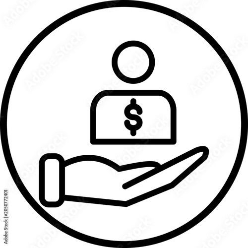 Personal Banking Line Icon Style