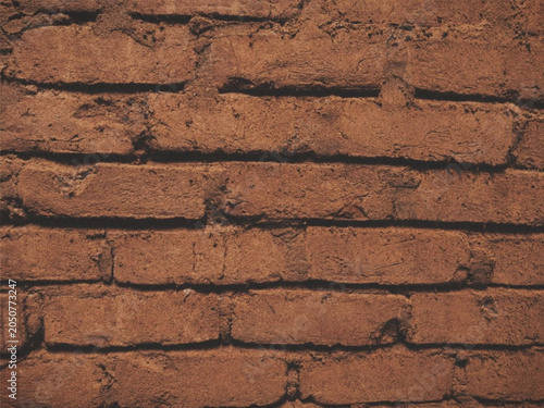 Billede på lærred Old red brick wall texture background