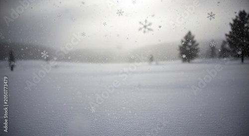 Gentle Snowfall in a Winter Landscape
