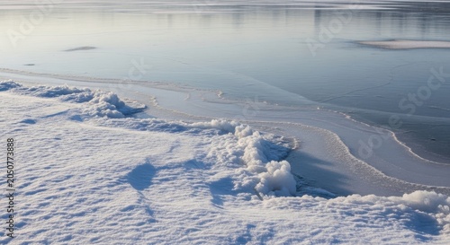 Winter snow and ice transition by frozen water