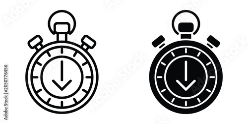 Photos Downtime icon collection with editable stroke vector illustrations representing