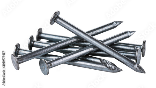 Metal nails pile construction hardware, sharp points