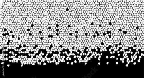 Obraz na płótnie Cracked surface pattern with dissolving effect, black and white vector