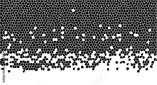 Fotografie Geometric mosaic pattern with dissolving effect on white background