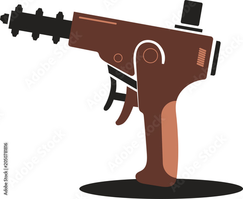 Industrial Power Tool Vector Illustration for Labor Day Concept