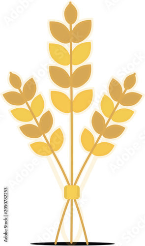 Golden Wheat Bundle Vector Illustration for Thanksgiving Harvest