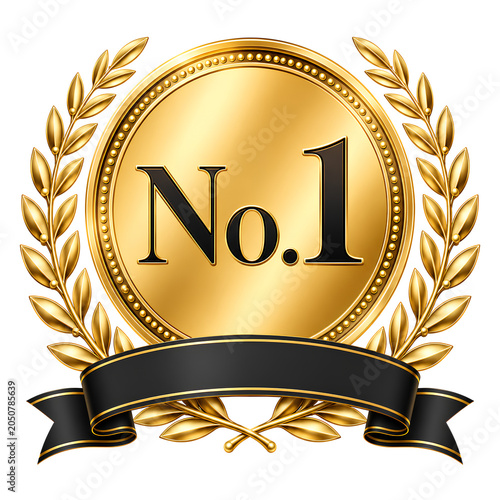 オールゴールドの月桂樹・「No.1」輝く・売上1位エンブレム・メダル