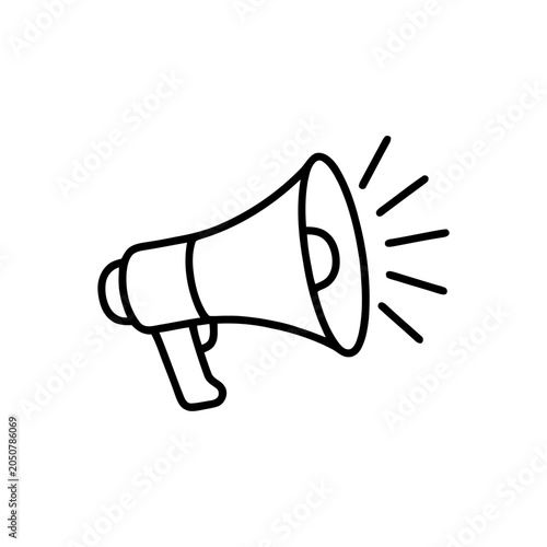 megaphone vector illustration with sound waves