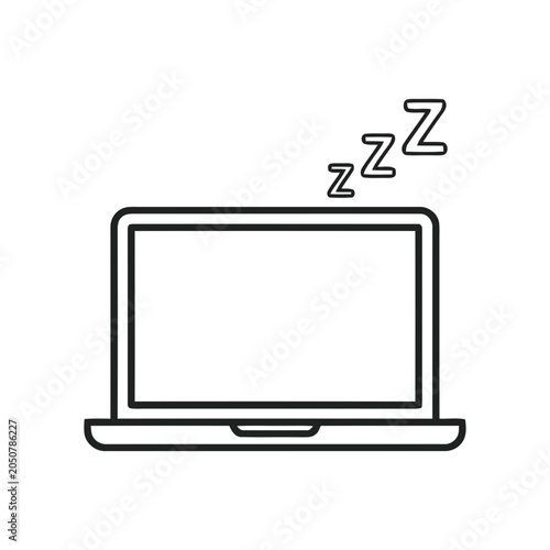 Obraz na płótnie Sleeping laptop vector illustration, flat design