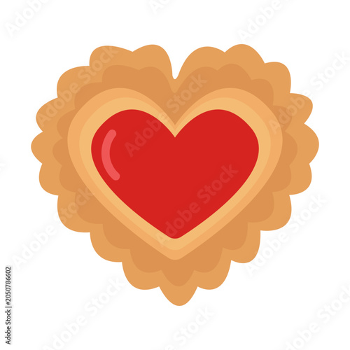 Obraz na płótnie Sweet jam cookie on white background