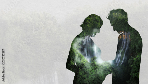 Canvastavla Mother nature background, surreal escapism remix