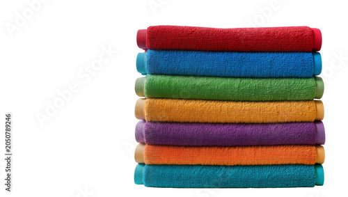 Photos Stack of colorful folded terry cloth towels