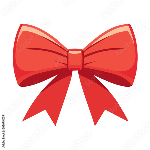 Red bow illustration on white background
