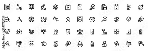 Bild auf Leinwand Sustainable Energy vector icon set
