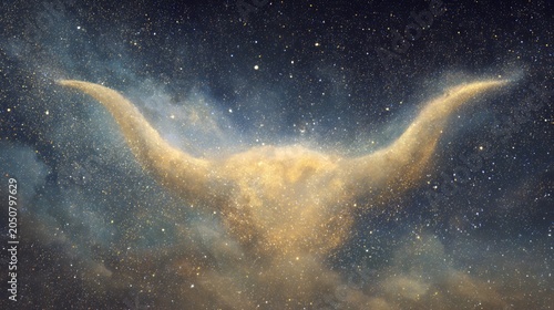 Vast cosmic nebula glowing with starlight in deep space