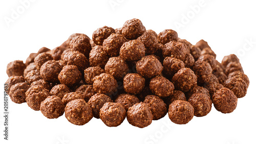 Photos Chocolate cereal balls pile crunchy texture, brown color
