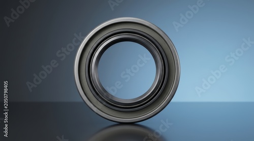 Industrial Oil Seal 3D Render, Precision Rotary Shaft Seal Component, Dynamic Lip Seal Assembly, Garter Spring Oil Seal, High Performance Rotating Seal