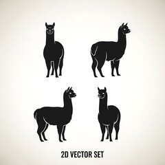 Four black horse silhouettes in various poses.
