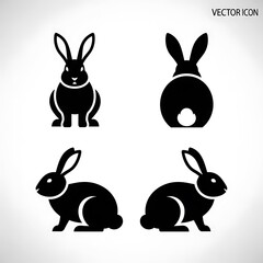 Four black cat silhouettes in different poses.