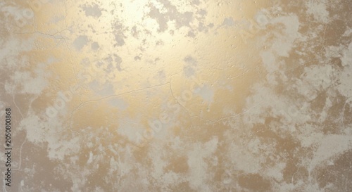 A closeup view of a cracked and weathered beige wall with peeling paint